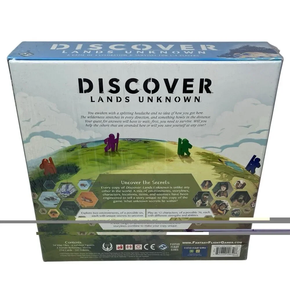 Discover Lands Unknown Board Game Sealed 1-4 Players Fantasy Flight Games New